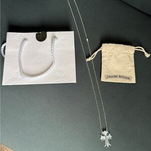 Chrome Hearts Silichrome Clear Cross Necklace